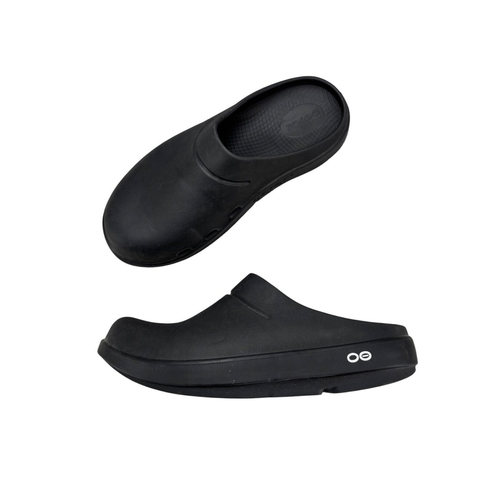 OOFOS OOcloog Black Recovery Clogs Slip On Comfort Shoes Women's Size 7 EU 38